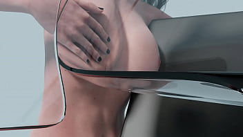 Preview 3 of Xxx Vaibo - Young Lady with big tits getting her big tits squeezed for mammography (animation,  Medio-Lateral Oblique Projection side view)