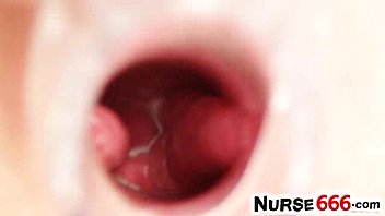 Preview 4 of Sexsewww Com - Hot blonde Lilith Lee nurse uniform and cunt on close-ups