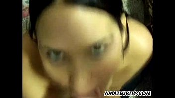 Preview 4 of Sorpresa Cunada - Busty teen girlfriend blowjob with cumshot on her big tits