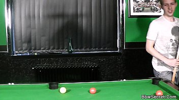 Preview 2 of Not Pain In Their Ass - Cheating bbw in fishnets on the pool table