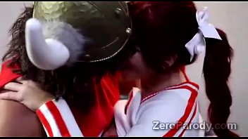 Preview 1 of Dyanna Lauren Fuck Hard - 2 gorgeous cheerleaders suck off frat boys in XXX parody