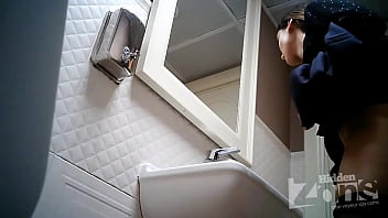 Preview 3 of Johnny Sins Hot Girls Wife - Hidden camera in the toilet of a bar.