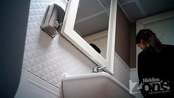 Preview 1 of Johnny Sins Hot Girls Wife - Hidden camera in the toilet of a bar.