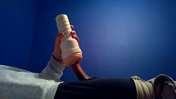 Preview 4 of Mathdr And San - Big cock destroys fleshlight solo