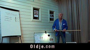 Preview 1 of Gay House Forced - 5 Old men gang bang nasty young blonde