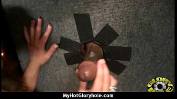 Preview 4 of Lovely Yualdowlend - Ebony sucks off a big cock through a gloryhole 6