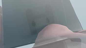 Preview 2 of Sexs Korea Sister - Young Lady with big tits getting her big tits squeezed for mammography (animation,  Cranio-Caudal Projection top view)