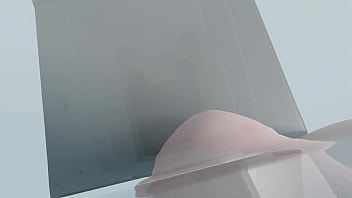 Preview 1 of Sexs Korea Sister - Young Lady with big tits getting her big tits squeezed for mammography (animation,  Cranio-Caudal Projection top view)