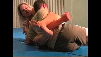 Preview 1 of The First Timr Xxnx - Flamingo Mixed Wrestling mw074 2 - Christine vs Brett Part 2