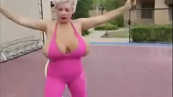 Preview 3 of Milf Carly Squirt - Giant Fake Tits Claudia Marie: Prancercise