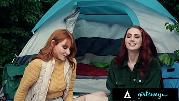 Preview 1 of Divyanka Tripathis - GIRLSWAY - Redhead Lacy Lennon &amp_ Her Sexy Neighbor Have A Hard Secret Affair During A Camping Trip
