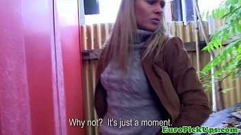 Preview 2 of Dog Gril Sexy Video Mp4 - Euro girlnextdoor creampied in public