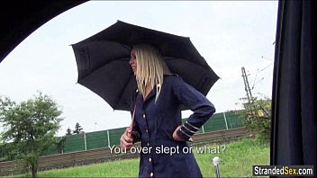 Preview 1 of Baby Sex Sri Lanka - Blonde stewardess has first time car sex