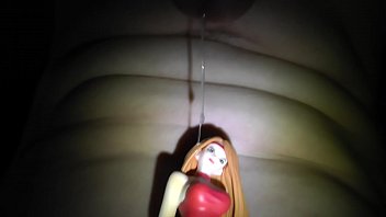 Preview 2 of Step Mom Son Hd - a lot of precum and cum shower for doll in red dress