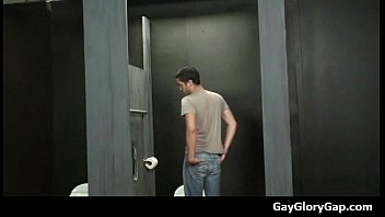 Preview 1 of Cinema New - Gloryhole - Nasty gay dudes give and take wet handjobs 17
