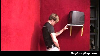 Preview 1 of Real Hidden Spa - Gloryhole - Nasty gay dudes give and take wet handjobs 11