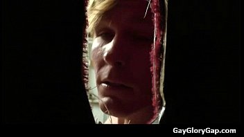 Preview 3 of Caz Blonde - Gloryhole - Nasty gay dudes give and take wet handjobs 35