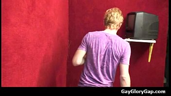 Preview 1 of Caz Blonde - Gloryhole - Nasty gay dudes give and take wet handjobs 35