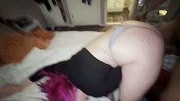 Preview 1 of Son Mom Sex At Room - stretching slut wife out before cumming on milfs face p2