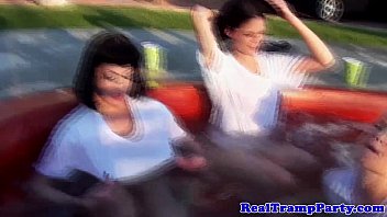 Preview 2 of Shakira 3xxx - Partying sluts turn wet Tshirt contest into orgy