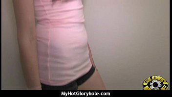 Preview 1 of Pail Geeky Sister - Ebony at the gloryhole jizzed on 30