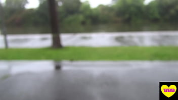 Preview 1 of Sexy Milf Stoya Squirt - Rubbercape in the rain