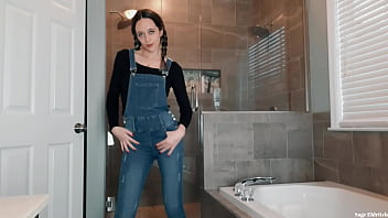 Preview 1 of Fly Girls Full Xxx Movie 2009 - Wednesday Addams Wetting Blue Jean Overalls &amp_ Panties Sage Eldritch