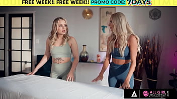 Preview 1 of Roxane Hall Sex - ALL GIRL MASSAGE - Hottest Threesome With Two Gorgeous Masseuses Who Treats Her Client Like A Queen