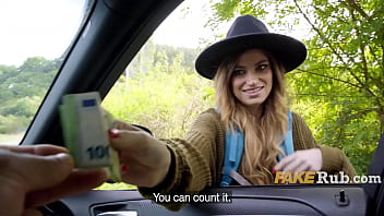 Preview 2 of Hot Teeny Flashes In Public - American Girl Hitchhikes Across Europe