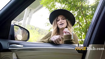 Preview 1 of Hot Teeny Flashes In Public - American Girl Hitchhikes Across Europe