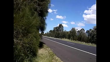 Preview 2 of Fitness T - Public Nudity By Freeway as 17 Cars Pass