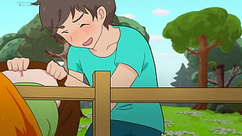 Preview 1 of Destroy Anal Machine - Alex got stuck in the fence,  but Steve couldn&#039_t get past! Minecraft, Hentai, Cartoon, Parody !