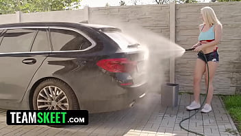 Preview 1 of Bangal Baf Xxxxx - The Hottest Car Wash Ever | Try On Haul - TeamSkeet