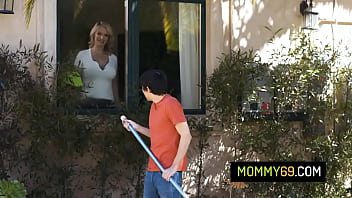 Preview 1 of Porn In Kitc - Busty stepmom Rachael Cavalli discipline her rebellious stepson with rough sex