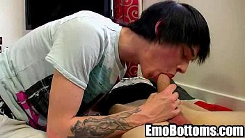 Preview 2 of Ltahrhzpj - Emo twink Lewis Romeo sucking on a rock hard cock