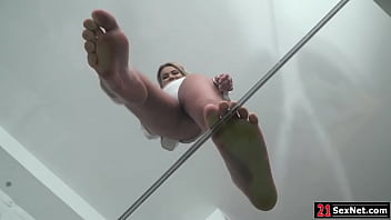 Preview 1 of Pron Kona - European babe sucking her toes while getting fucked hard