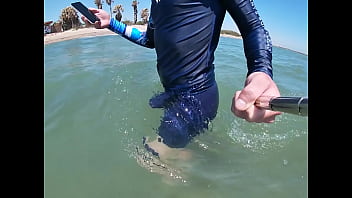 Preview 3 of Free American Tube - Surfer gets erect in his lycra for the pleasure of the people