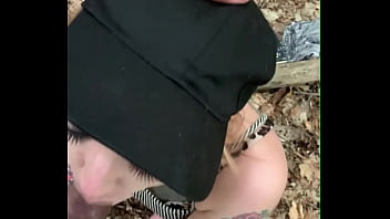 Preview 1 of Old Beeg Mom - We got caught in the forest as she begged for n word dick