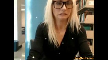 Preview 4 of Xxnx Vede0 - Sexy hot blonde gets caught masturbating in public library