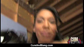 Preview 3 of Tiny Small Brother - Black chick deepthroats a group of white studs and gets rewarded with cum 19