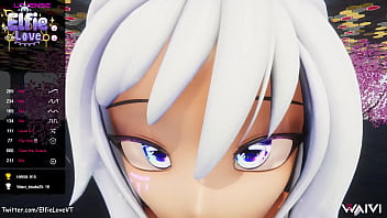 Preview 4 of Xxxy Bif - POV Blow Job from Hentai Vtuber Elfie Love &amp_ cum on face in VR (3D / VRCHAT / MMD)