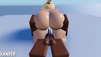 Preview 3 of Robyn Rihanna Fenty Sexy Video - Rubia calenturienta no espera por probar mi polla negra [Roblox]