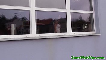 Preview 1 of Enimals Sexs - Amateur teen gets tits cumshot at work