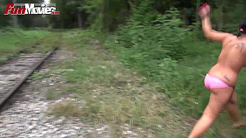 Preview 3 of Arab Mom And Son In Gym - FUN MOVIES Candy Cox Blowing deep outdoors