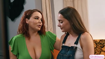 Preview 1 of Mamas Anal - Busty lesbian stepmom dovefucking petite teen stepdaughter