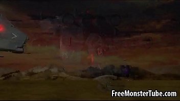 Preview 1 of School Teen Group Sex - 3D babe sucks cock and gets fucked by an alien