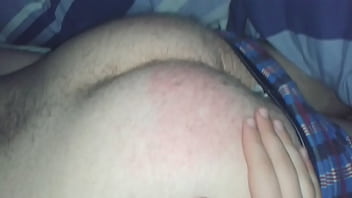 Preview 1 of Old Man Young Big Tits Girl - Spanking a Nice Hairy Ass