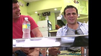 Preview 2 of Ass Lesbine - Horny dudes fucking in a restaurant