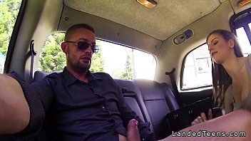 Preview 1 of Fake Casting Cauch - Huge tits teen fucking huge dick in taxi