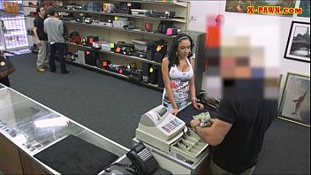 Preview 2 of Mom Get Son Jerking - Big titty Latina sells her stuff and railed by pawnkeeper
